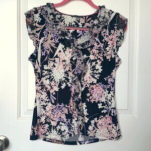 Tommy Hilfiger Women’s Sleeveless Blouse  V-Neck Ruffle Size Medium